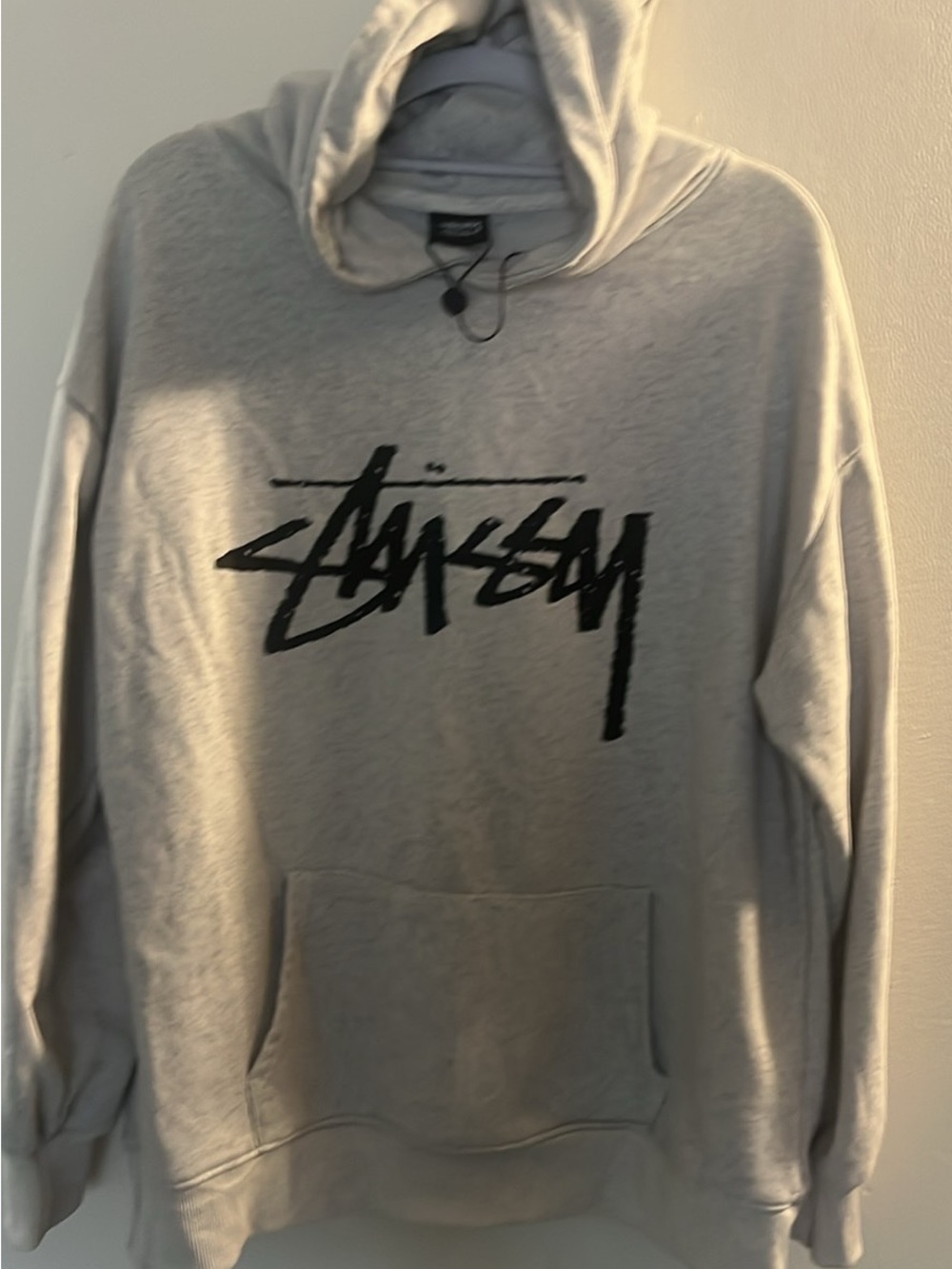 Stussy Men's Gray Logo Hoodie